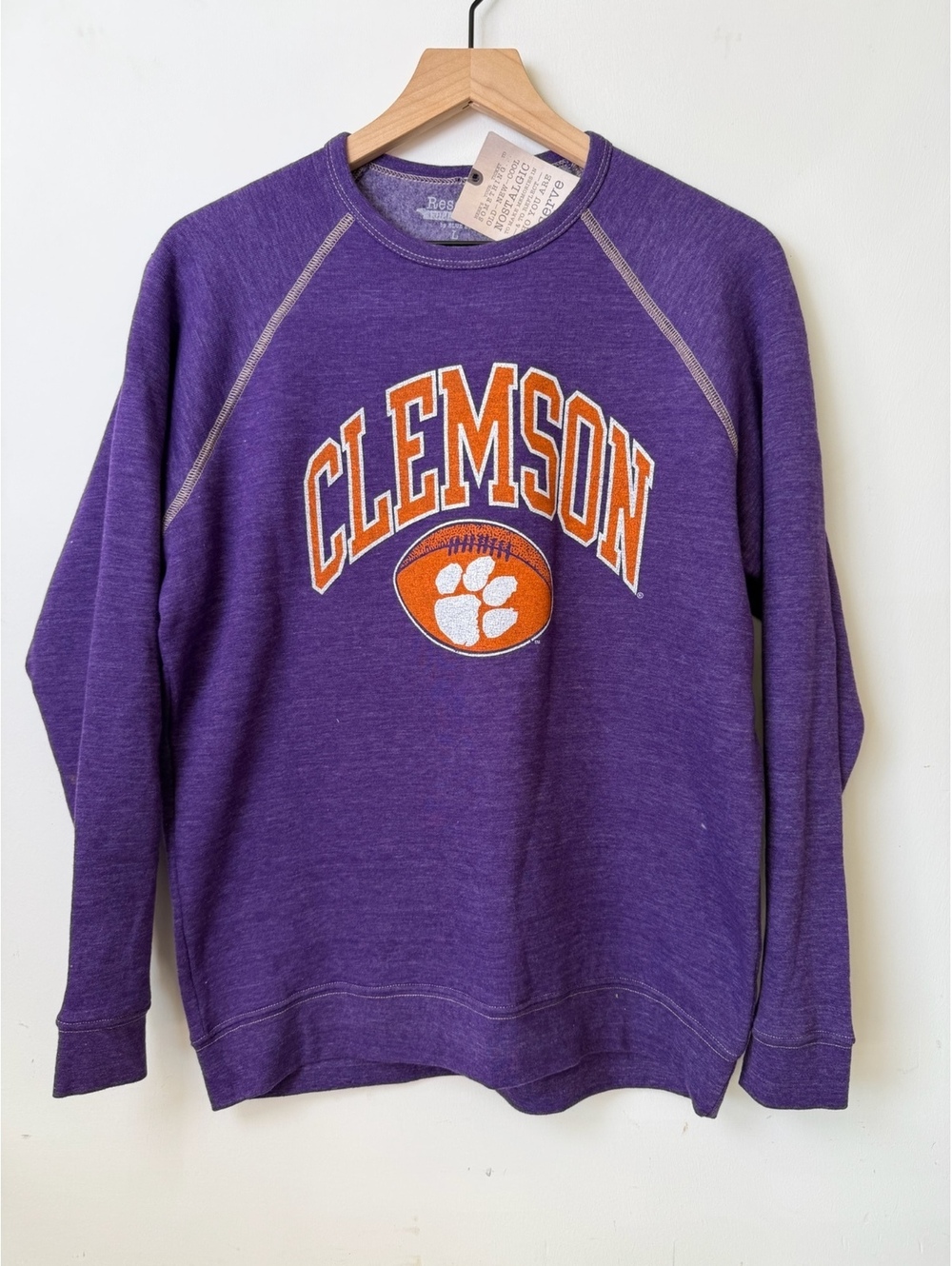 Clemson Tigers Purple Crewneck Sweatshirt Womens Large NWT